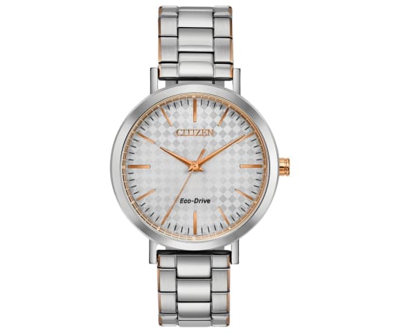 CITIZEN EM0766-50A Analog Eco-Drive Silver Dial Mix-Tone Stainless Steel Women’s Watch