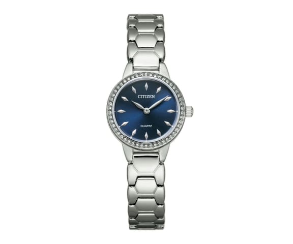CITIZEN EZ7010-56L Analog Quartz Swarovski Crystal Blue Dial Stainless Steel Women’s Watch