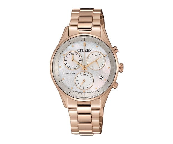 CITIZEN FB1442-86D Analog Eco-Drive Chronograph Rose Gold Stainless Steel Women’s Watch