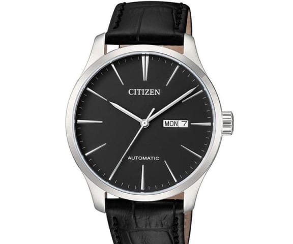 CITIZEN NH8350-08E Automatic Analog Leather Strap Black Dial Mens Watch