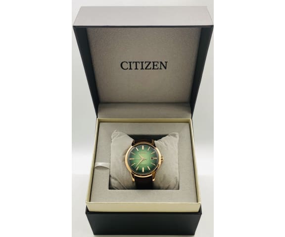 CITIZEN NK0002-14W Automatic Analog Green Dial Leather Men’s Watch