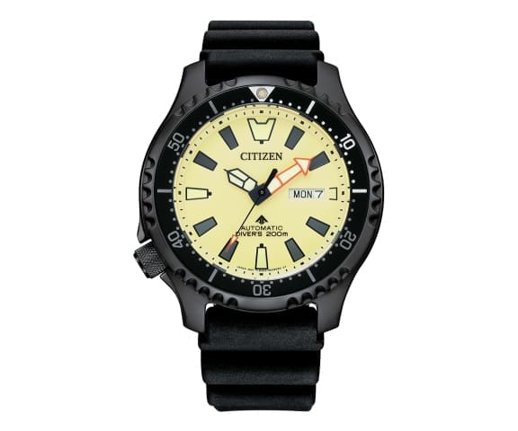 CITIZEN NY0138-14X Promaster Automatic Analog Yellow Dial Rubber Strap Men’s Watch