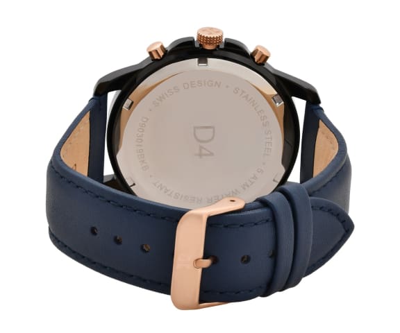 D4 Analog Blue Leather Strap Men’s Watch