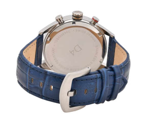 D4 Chronograph Analog Blue Dial Leather Strap Men’s Watch