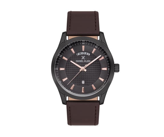 DANIEL KLEIN DK.1.12579-2 Premium Analog Leather Strap Men’s Watch