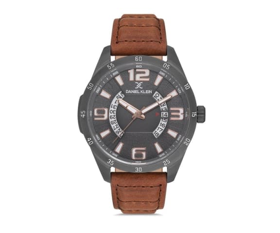DANIEL KLEIN DK.1.12587-6 Premium Analog Brown Leather Strap Men’s Watch