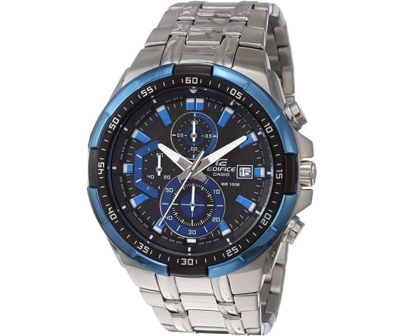 EDIFICE EFR-539D-1A2VUDF Chronograph Analog Stainless Steel Black & Blue Men’s Watch