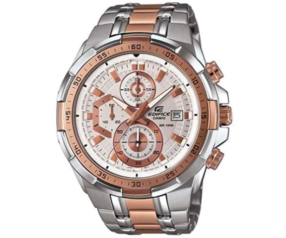 EDIFICE EFR-539SG-7A5VUDF Chronograph Rose Gold & Silver Stainless Steel Men’s Watch