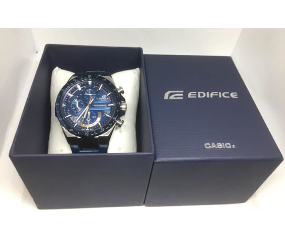 EDIFICE EQS-920BL-2AVUDF Chronograph Solar Leather Blue Men’s Watch