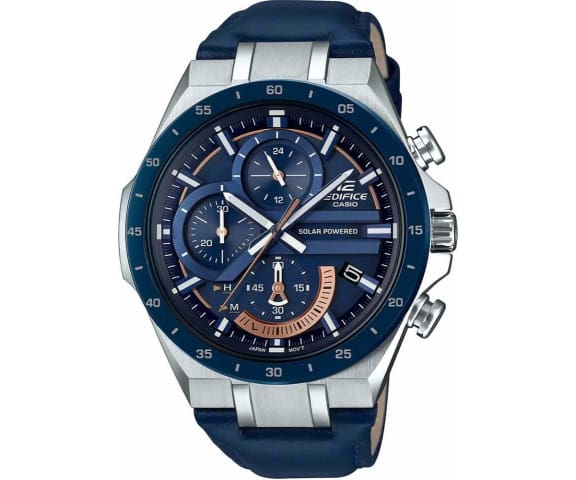 EDIFICE EQS-920BL-2AVUDF Chronograph Solar Leather Blue Men’s Watch