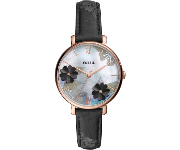 FOSSIL ES4535 Quartz Analog Leather Black & Mother Of Pearl Dial Women’s Watch