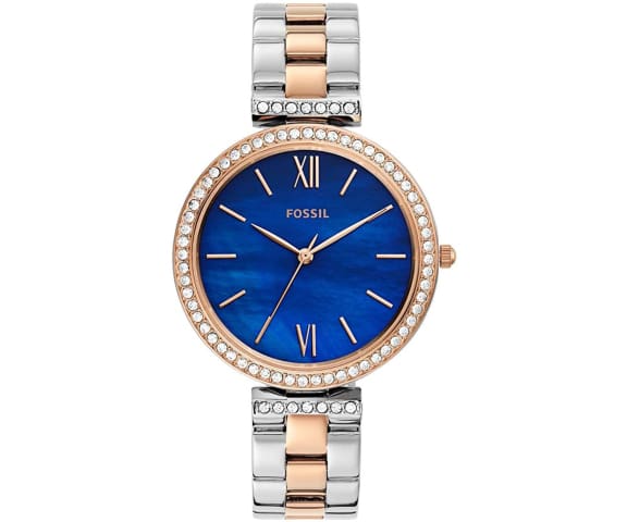 FOSSIL ES4640 Quartz Analog Stainless Steel Mix-Tone & Blue Dial Women’s Watch