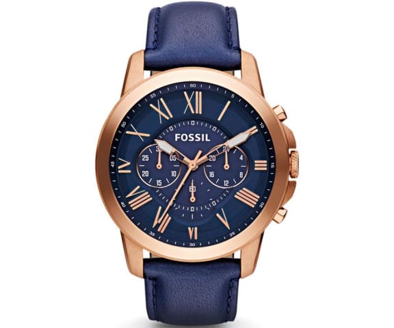 FOSSIL FS4835 Grant Chronograph Quartz Navy Blue Men’s Leather Watch