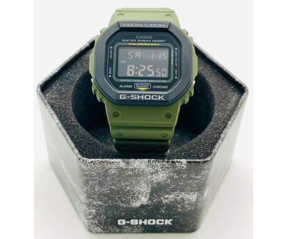 G-SHOCK DW-5610SU-3DR Digital Illuminator Green Resin Band Men’s Watch