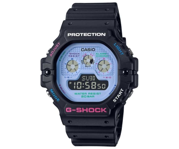 G-SHOCK DW-5900DN-1DR Digital Black & Blue Dial Men’s Resin Watch