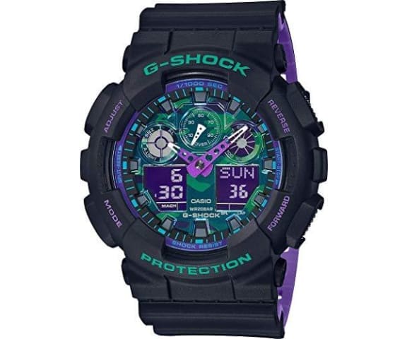 G-SHOCK GA-100BL-1ADR Analog-Digital Black & Camouflage Violet Dial Men’s Watch