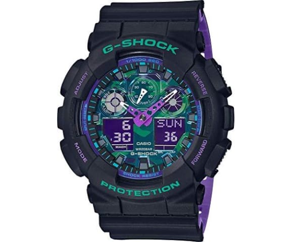 G-SHOCK GA-100BL-1ADR Analog Digital Black & Violet Mens Watch