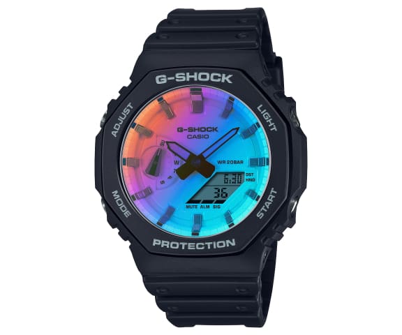G-SHOCK GA-2100SR-1ADR Iridescent Color Analog-Digital Black Resin Men’s Watch
