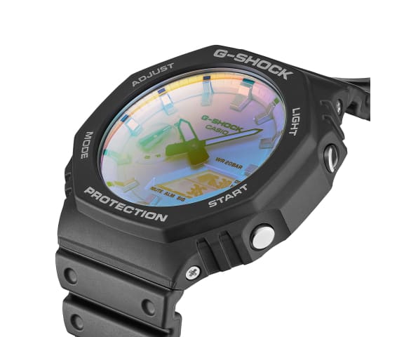 G-SHOCK GA-2100SR-1ADR Iridescent Color Analog-Digital Black Resin Men’s Watch