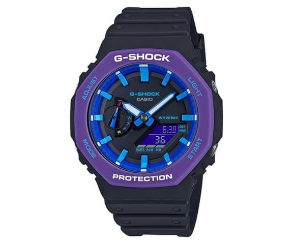 G-SHOCK GA-2100THS-1ADR (Module 5611) CasiOak Carbon Core Guard Throwback 1990’s Analog Digital Purple Watch 20 Bar
