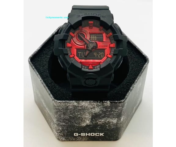 G-SHOCK GA-700AR-1ADR Analog-Digital Black & Red Men’s Resin Watch