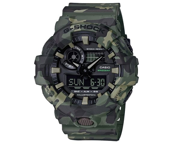 G-SHOCK GA-700CM-3ADR Analog-Digital Camouflage Army Green Men’s Watch