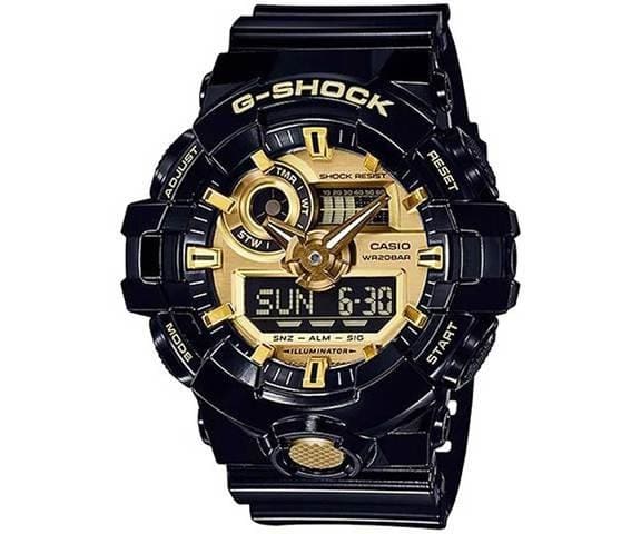 G-SHOCK GA-710GB-1A Analog-Digital Black & Gold Mens Watch