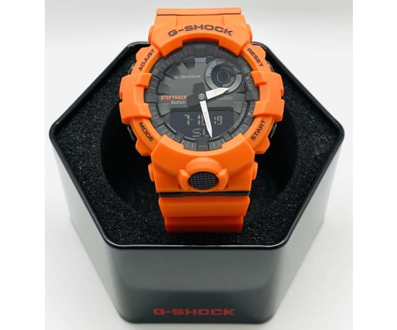 G-SHOCK GBA-800-4ADR G-Squad Step-Tracker Analog-Digital Orange Men’s Watch