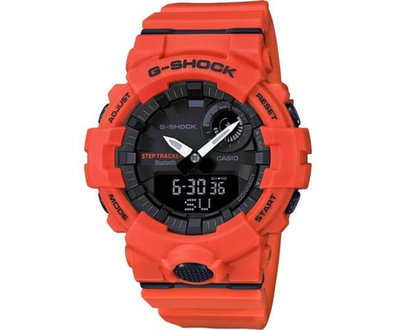 G-SHOCK GBA-800-4ADR G-Squad Step-Tracker Analog-Digital Orange Mens Watch