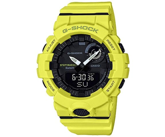 G-SHOCK GBA-800-9ADR G-Squad Step-Tracker Analog-Digital Yellow Mens Watch