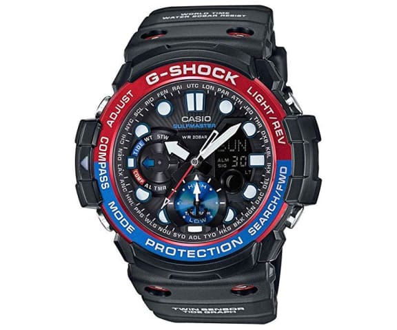 G-SHOCK GN-1000-1ADR Gulfmaster Analog-Digital Blue-Red Bezel Black Mens Watch
