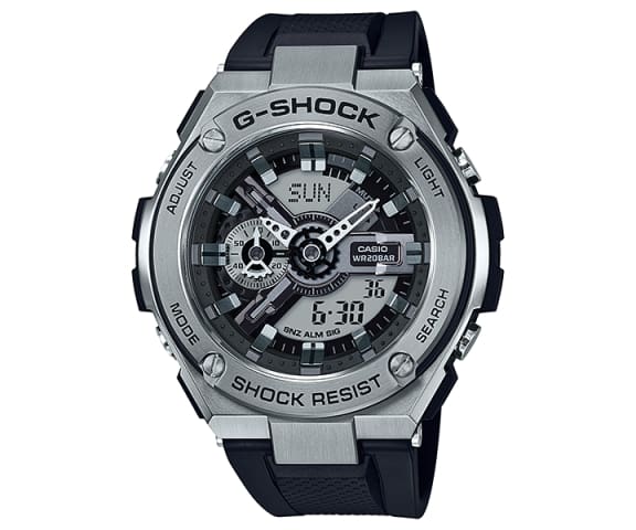 G-SHOCK GST-410-1ADR G-Steel Analog-Digital Black & Silver Mens Watch