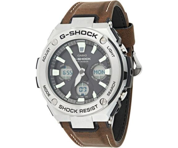 G-SHOCK GST-S130L-1ADR G-Steel Analog-Digital Leather Brown Men’s Watch