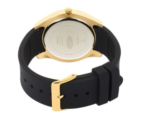 GUESS GW0109L1 Clarity Champagne Dial Black Silicone Strap Women’s Watch