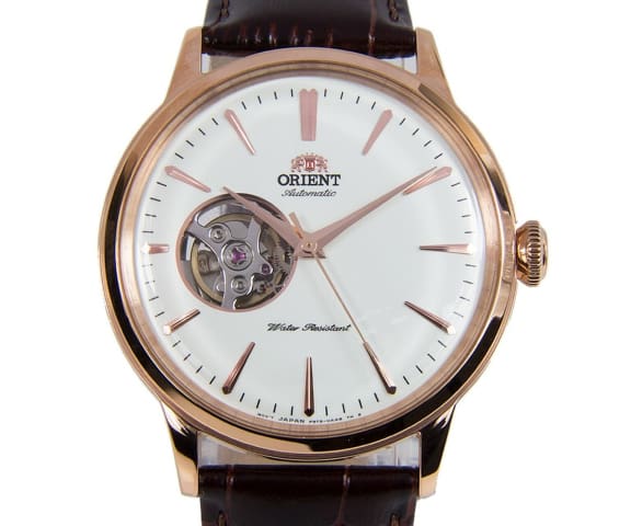 ORIENT RAAG0001 Bambino Automatic Open Heart Brown Leather Men’s Watch