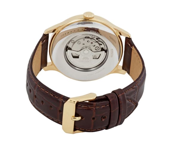ORIENT RAAG0013 Open Heart Automatic Analog Brown Leather Men’s Watch