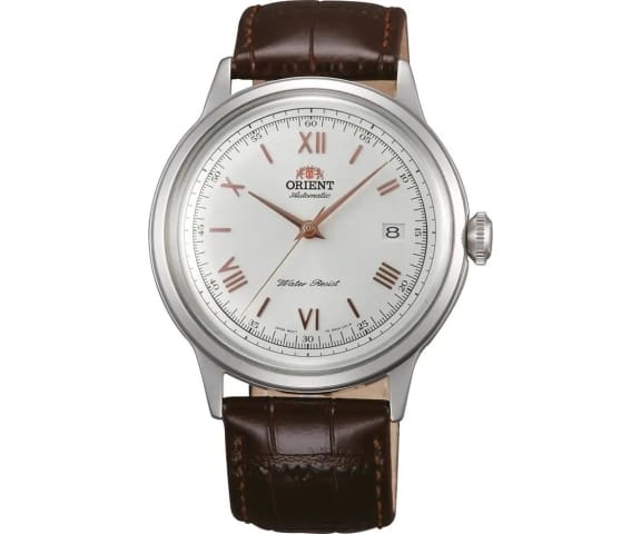 ORIENT SAC00008 Analog Mechanical White Dial Leather Strap Men’s Watch