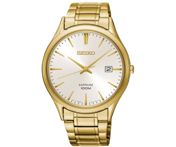 SEIKO SGEH72P1 Quartz Analog Stainless Steel Gold White Dial Men’s Watch