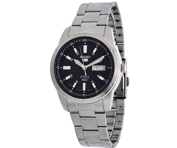SEIKO SNKN13J1 Japan Made Analog Automatic Black Dial Stainless Steel Men’s Watch