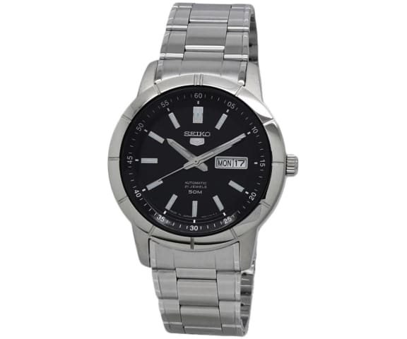 SEIKO SNKN55J1 Japan Made Automatic Analog Black Dial Stainless Steel Men's Watch