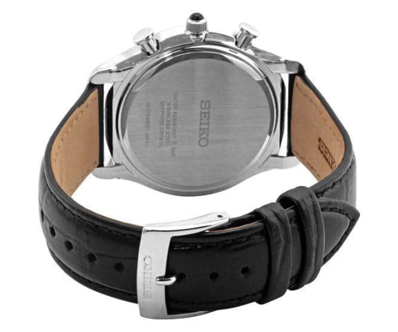 SEIKO SPC253P1 Chronograph Quartz Analog Leather Black & White Dial Men’s Watch