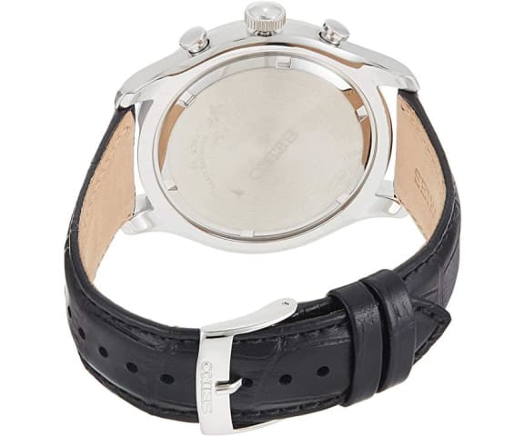  SEIKO SPC255P1 Analog Chronograph Quartz Black Leather Men's Watch