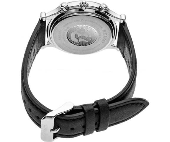  SEIKO SPL059P1 Analog Chronograph Quartz Black & Blue Dial Leather Men's Watch