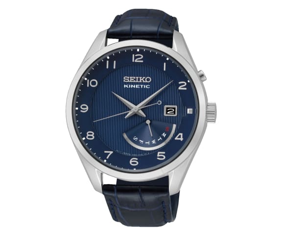 SEIKO SRN061P1 Kinetic Analog Leather Blue Dial Men’s Watch