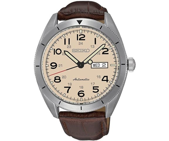 SEIKO SRP713K1 Analog Automatic Beige Dial 100m Leather Men’s Watch