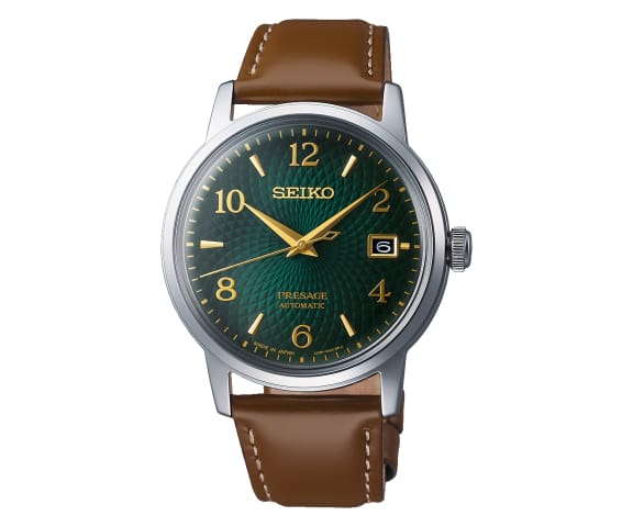 SEIKO SRPE45J1 Presage Cocktail Mojito Green Dial Men’s Leather Watch