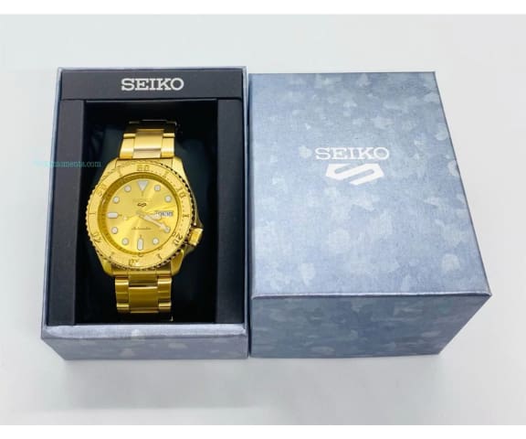 SEIKO SRPE74K1 5 Sports Automatic Analog Gold Dial Stainless Steel Men’s Watch