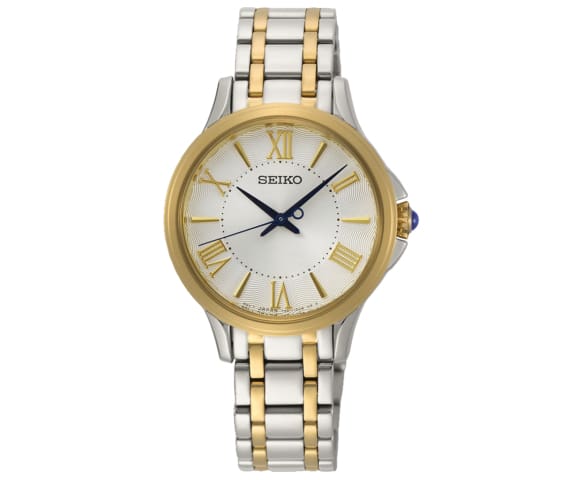  SEIKO SRZ526P1 Quartz Analog Stainless Steel White & Gold Dial Women's Watch