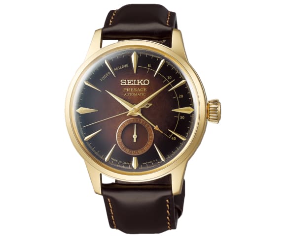  SEIKO SSA392J1 Japan Made Presage Analog Automatic Power Reserve Brown Leather Men’s Watch