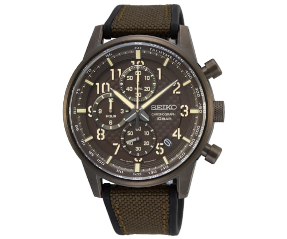  SEIKO SSB371P1 Analog Chronograph Quartz Brown Polyurethane Men's Watch